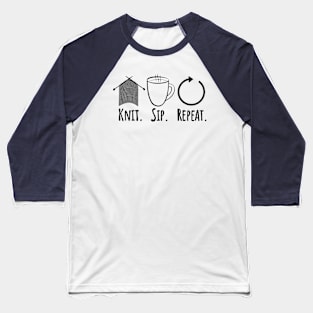 Knit, sip, repeat Baseball T-Shirt